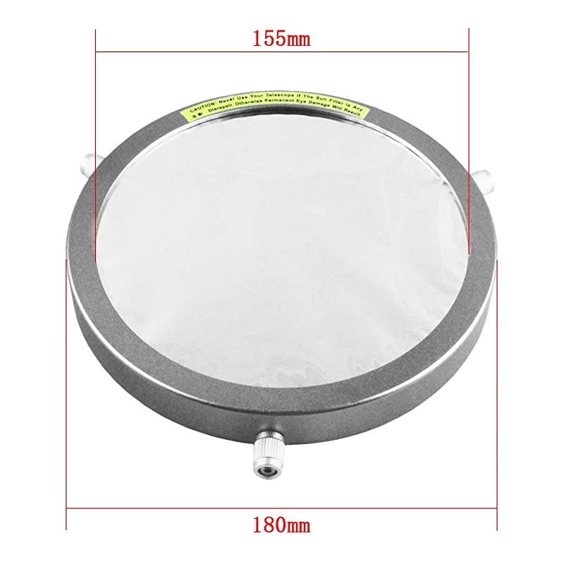 Deluxe Solar Filter 180mm Adjustable Metal Cap for Telescope Tubes with Outer Diameter from 150 to 172mm Aperture 155mm Immediately Sun Becomes Within Reach
