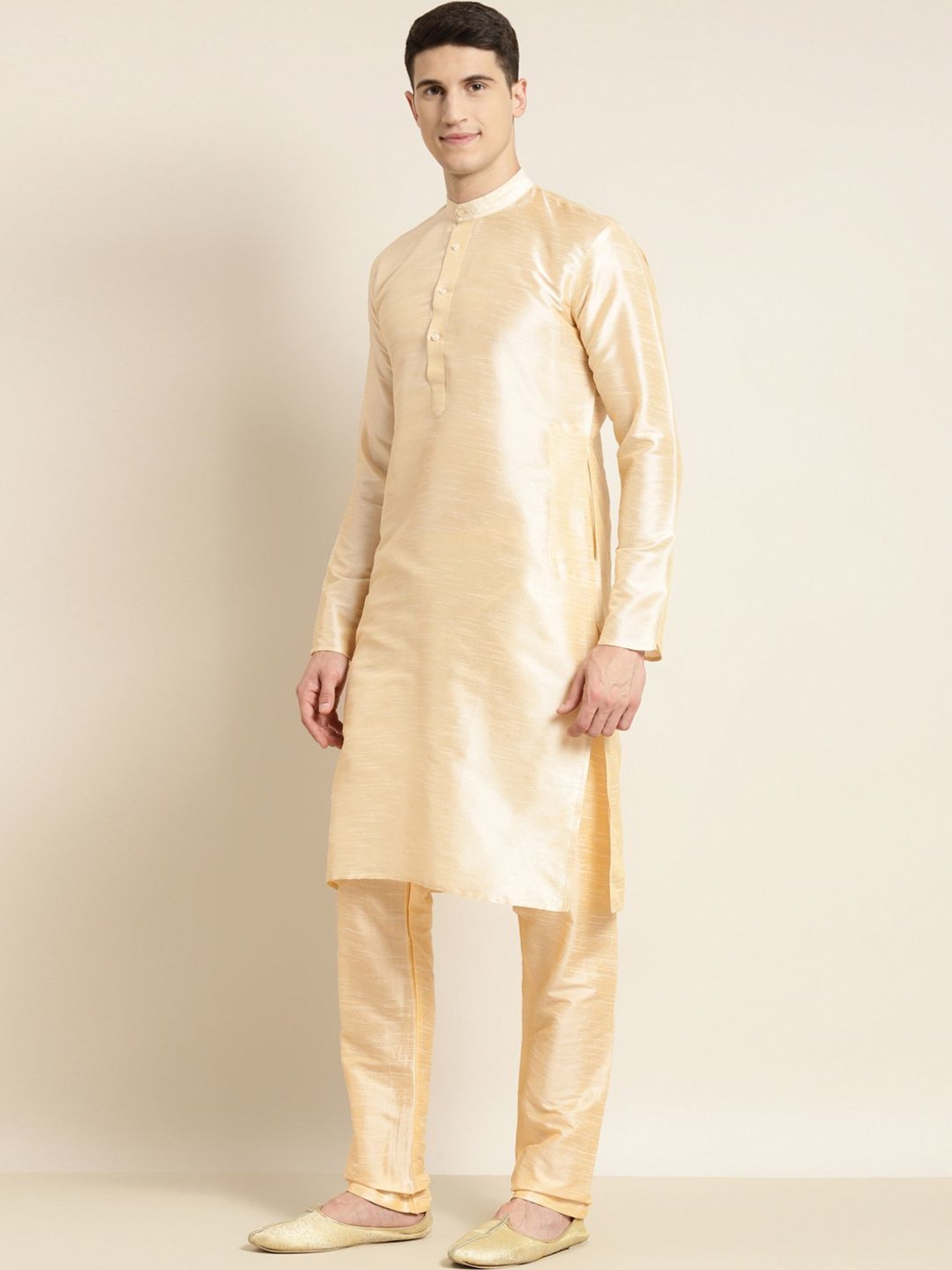 Sojanya Beige Regular Fit Printed Kurta Set With Jacket