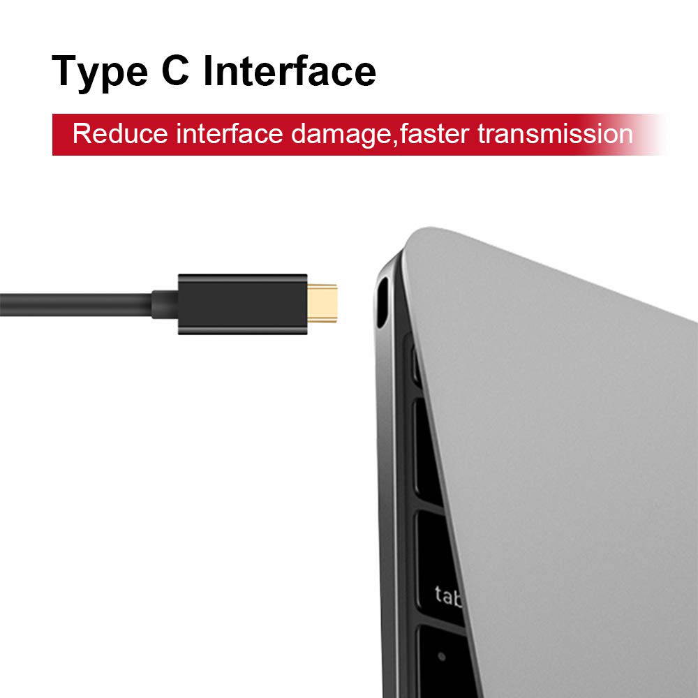 USB C to DVI Cable 4K 30Hz Thunderbolt to DVI Cable 6FT/ 1.8M USB Type-C to DVI Female Support 2017-2020 MacBook Pro,Surface Book 2, Dell XPS 13, Galaxy S10