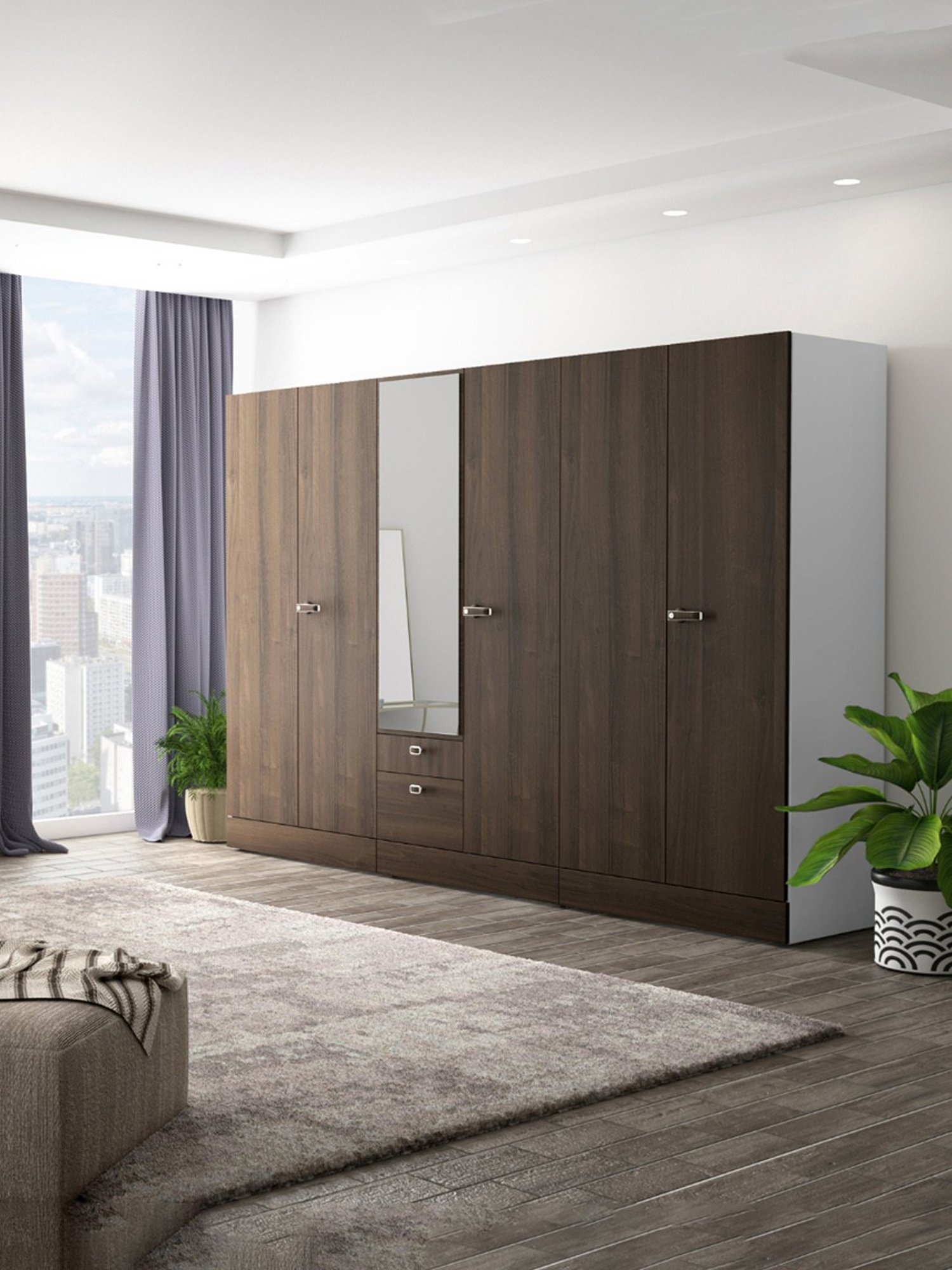 Home Basics 5 Dual Hook Chrome Plated Steel Over the Door Hanging Rack