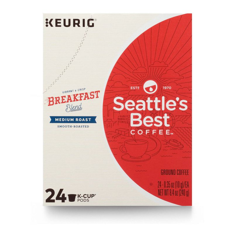 Seattle's Best Breakfast Blend Light Roast Coffee - Keurig K-Cup Pods - 24ct