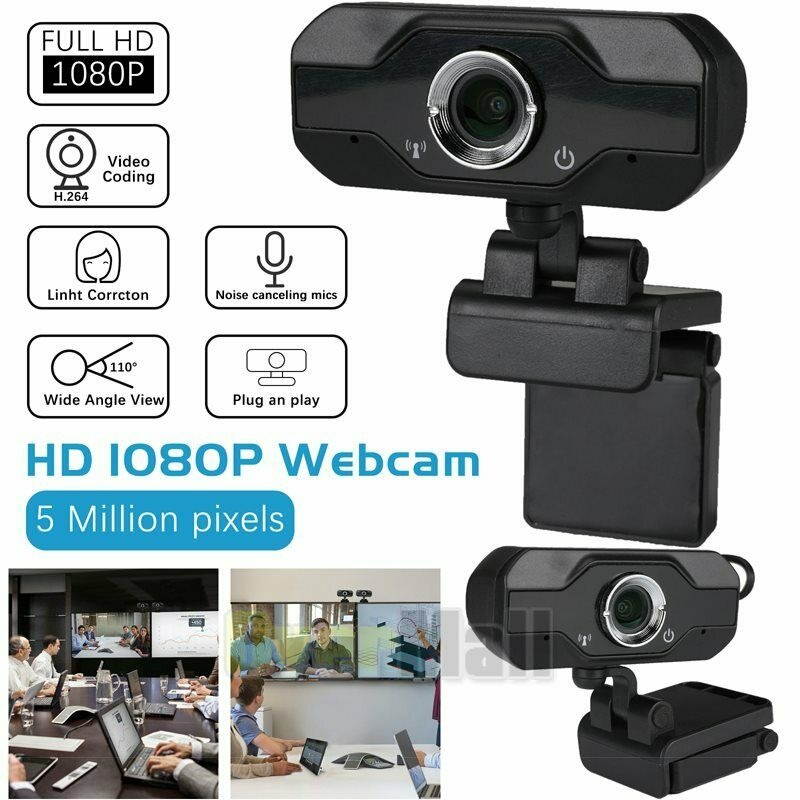 1080 P Full HD USB Webcam for PC Desktop  Laptop Web Camera with Microphone
