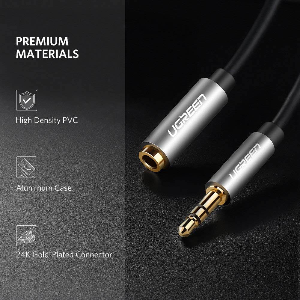 Wanmingtek Audio Auxiliary Stereo Extension Audio Cable 3.5mm Stereo Jack Male to Female, Stereo Jack Cord for Phones, Headphones, Speakers, Tablets, PCs, MP3 Players and More -Black(3.3FT, 1meter)