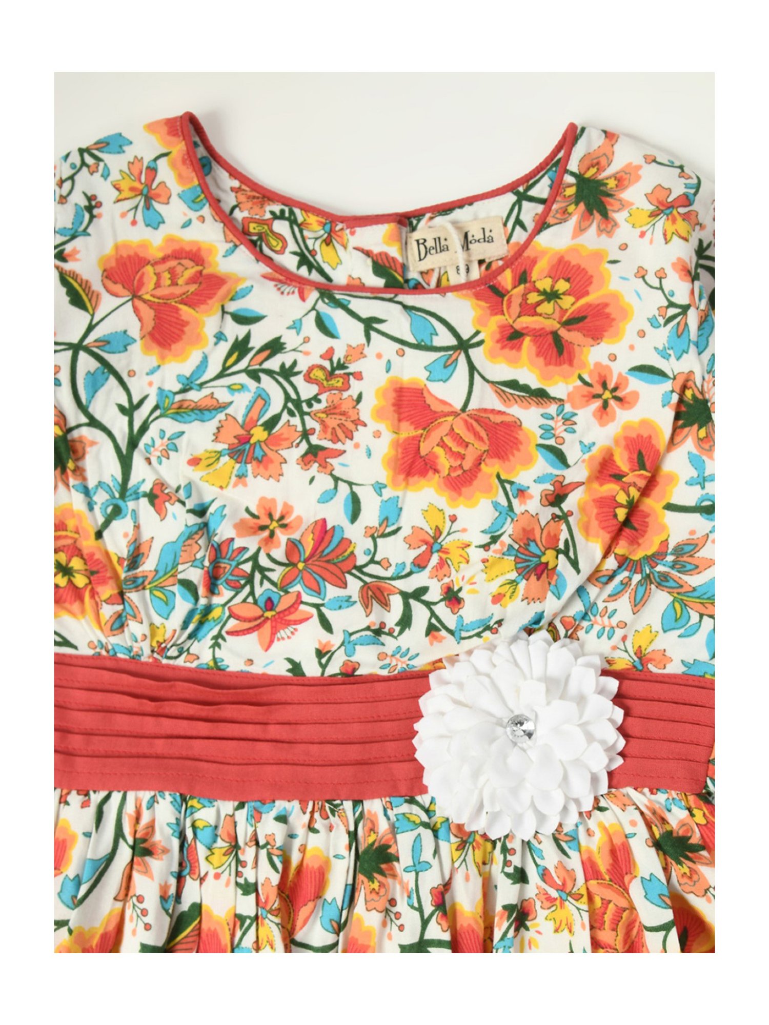 Bella Moda Kids Multicolor Floral Print Fit & Flare Dress