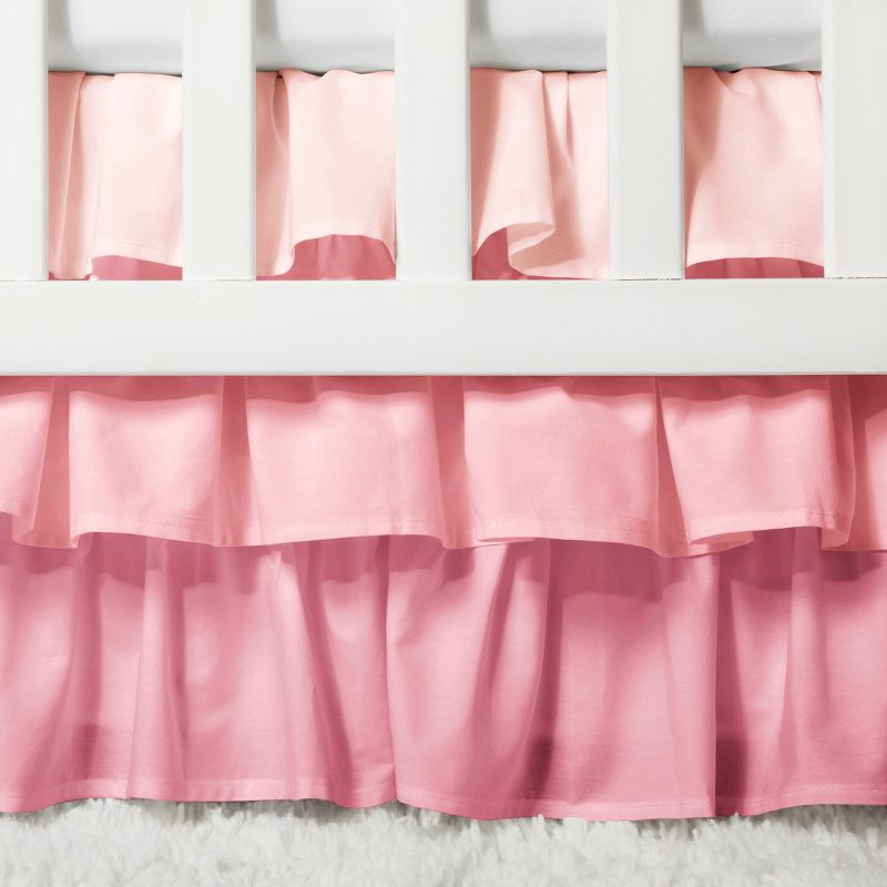 The Peanutshell Farmhouse Crib Skirt  - Gray