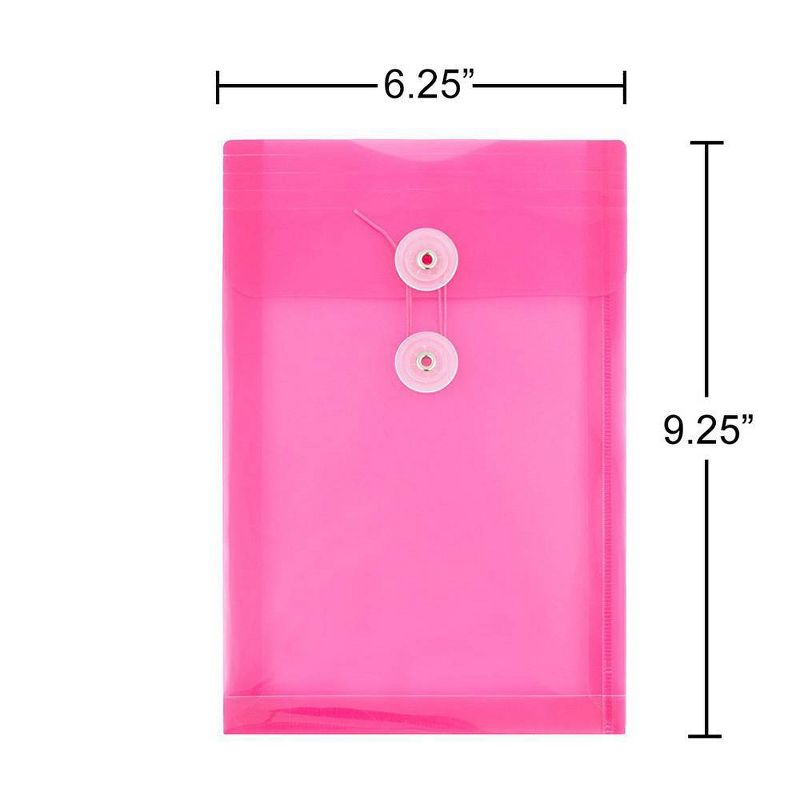 JAM Paper 8 5/8'' x 11 1/2'' 6pk Plastic 3 Hole Punch Binder Envelopes, Hook & Loop Closure, 1" Expansion - Multicolor