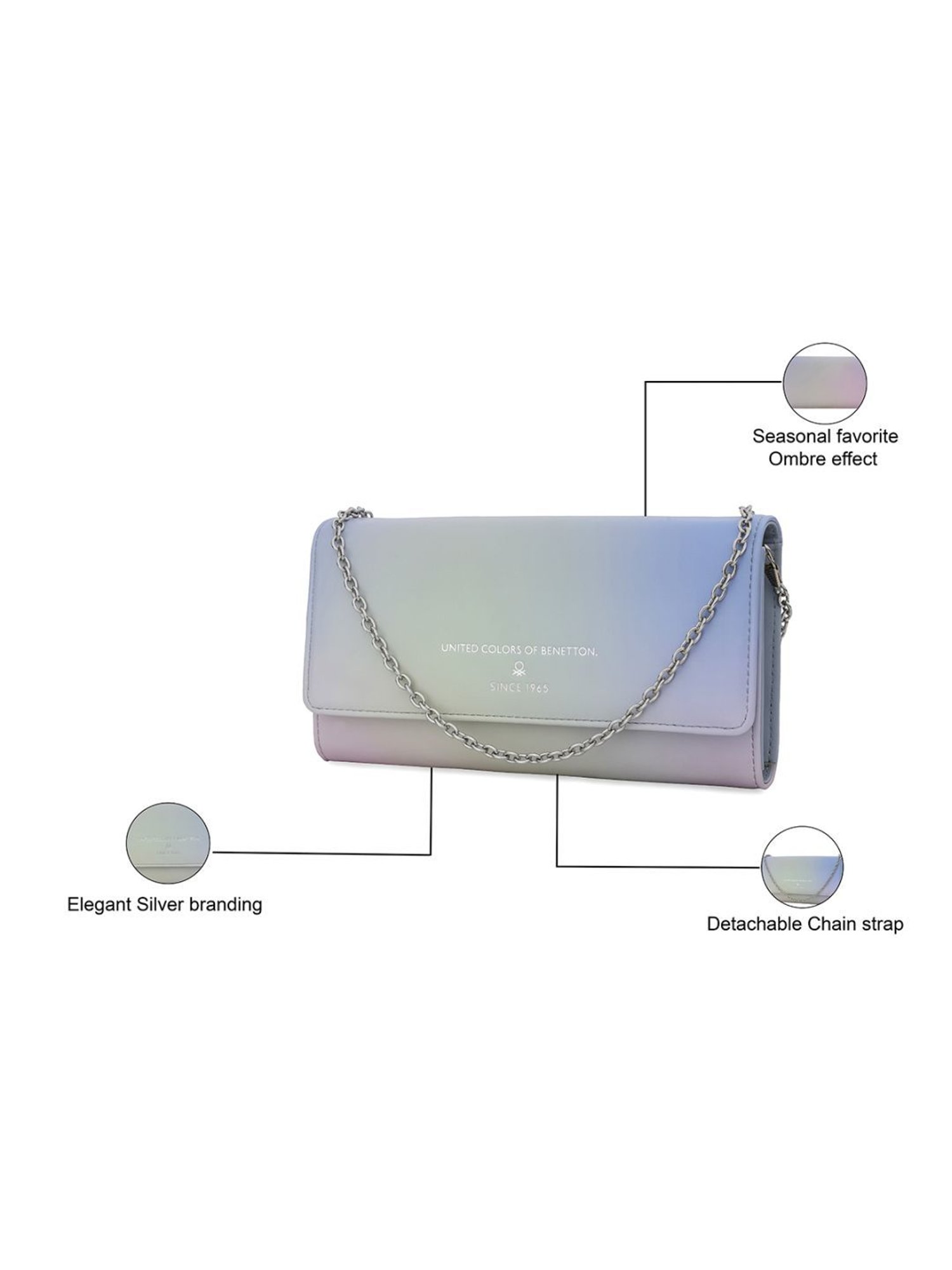 United Colors of Benetton Ambre Ombre Green Solid Tri-Fold Wallet