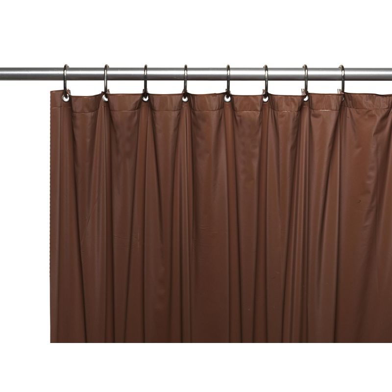 Carnation Home Premium 4 Gauge Vinyl Shower Curtain Liner w/ Weighted Magnets and Metal Grommets in Brown