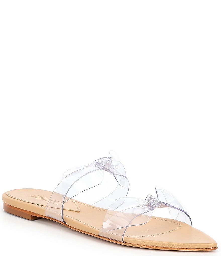 Schutz Jollie Clear Bow Knot Slides