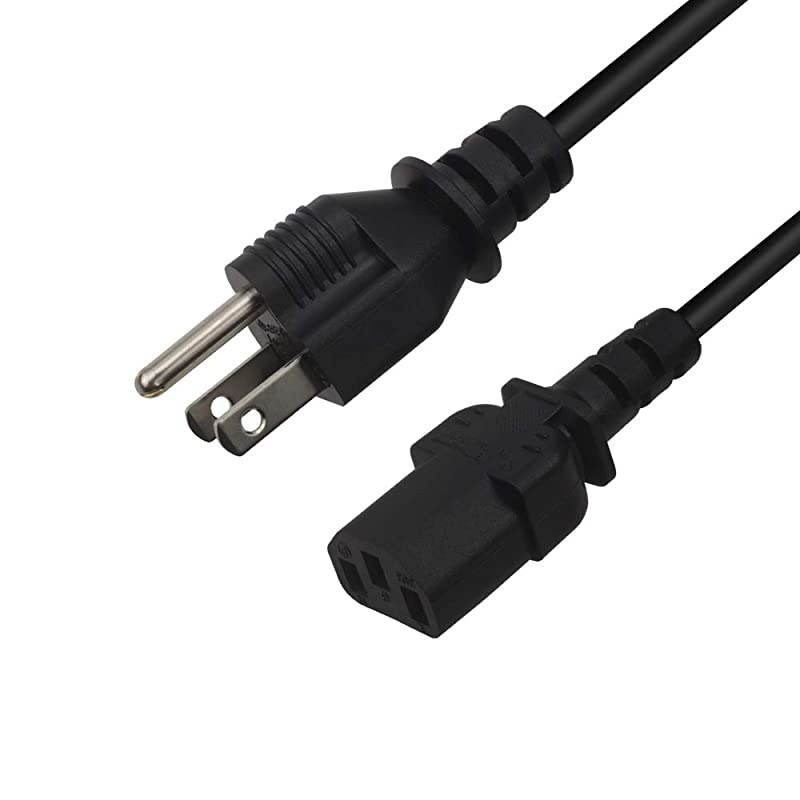 Universal Power Cord 6 Feet Power Cable for Personal Computer PC Monitor Smart TV Printer Power Supply Replacement 3 Prong NEMA 515P to IEC320C13 7A 125V Extension Cable