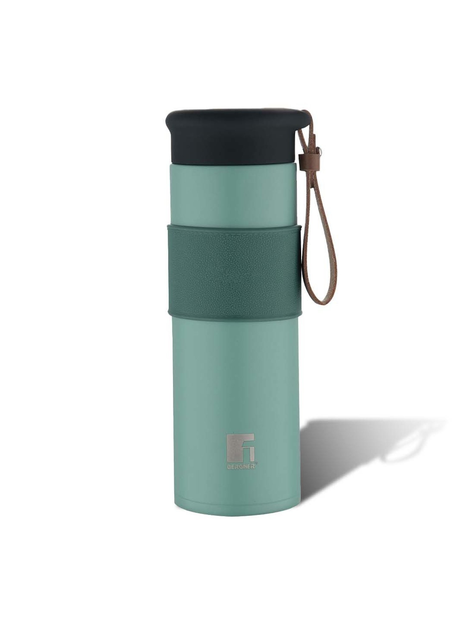 Bergner Walking Green Stainless Steel Thermosteel Hot and Cold Bottle (0.45 L)