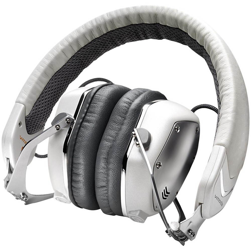 V-MODA XS On-Ear Folding Design Noise-Isolating Metal Headphone (White Silver)
