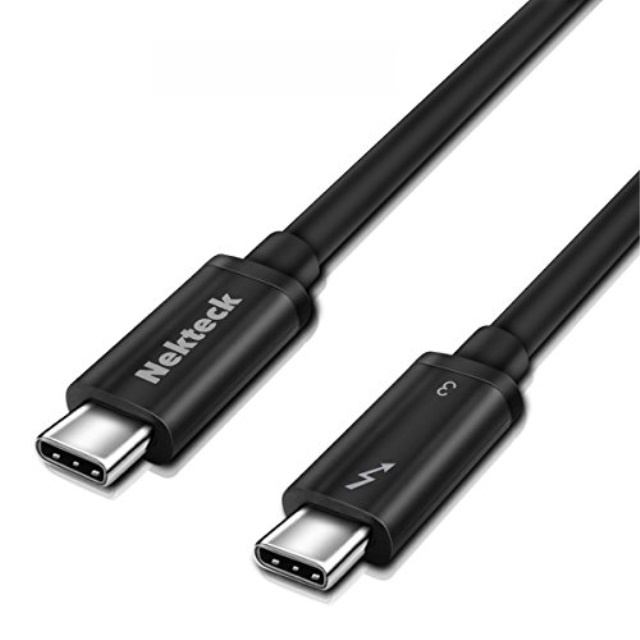 [Certified] Nekteck Active Thunderbolt 3 (40Gbps) Cables 100W (ONLY Thunderbolt 3 Port Compatible) for Macbook Pro ThinkPad Yoga Alienware 17 and more/ Black 6ft