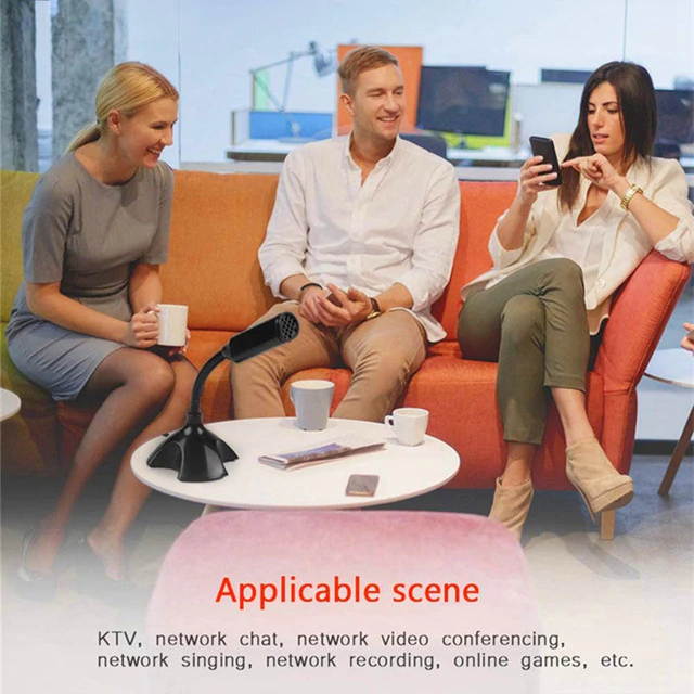 NEW Adjustable USB Laptop Microphone Mini Studio Speech Microphone Stand Mic With Holder for Desktop PC High Quality(black)