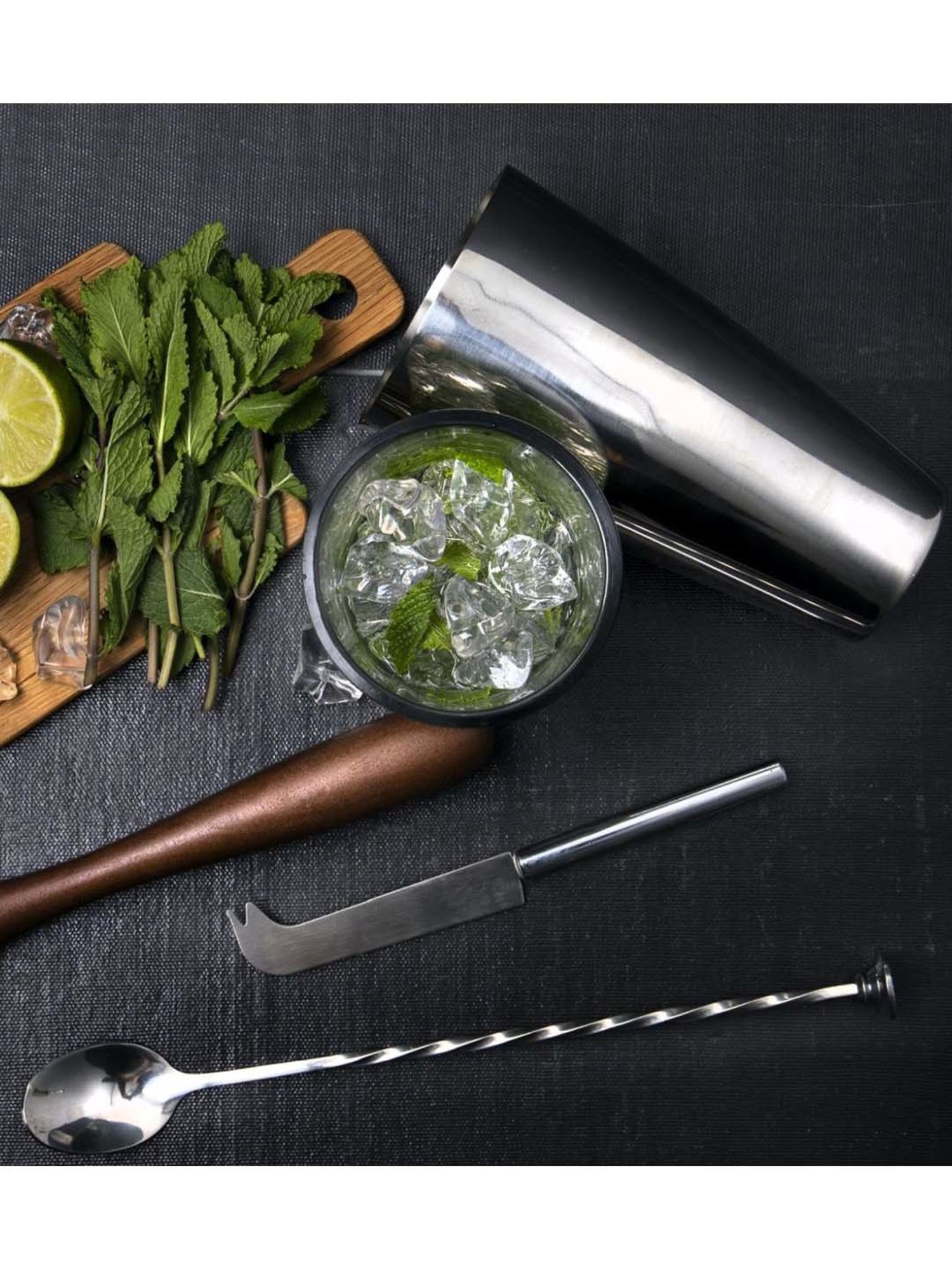 BarCraft Multicolor Stainless Steel Cocktail Tools - Set of 4