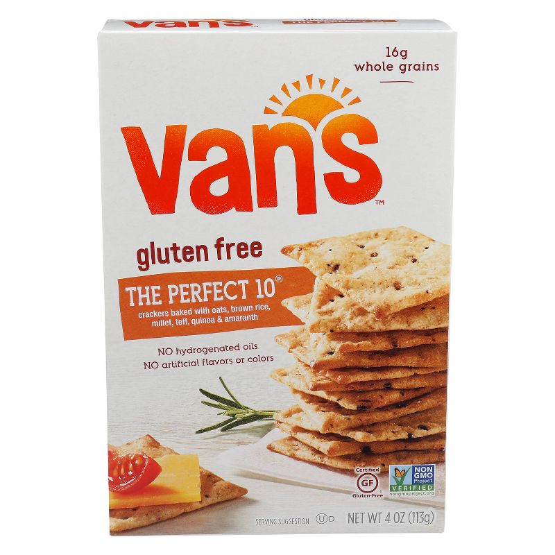 Van's Foods The Perfect 10 Crispy Six Whole Grain Four Seed Baked Crackers - 4oz