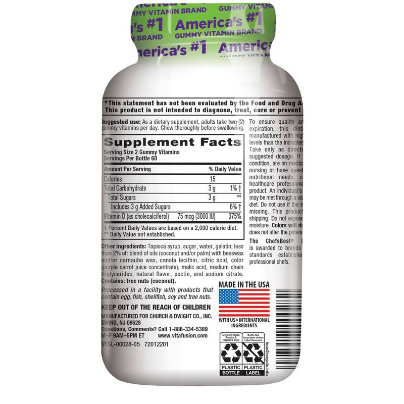 Vitafusion Extra Strength D3 Dietary Supplement Adult Gummies - Strawberry - 120ct