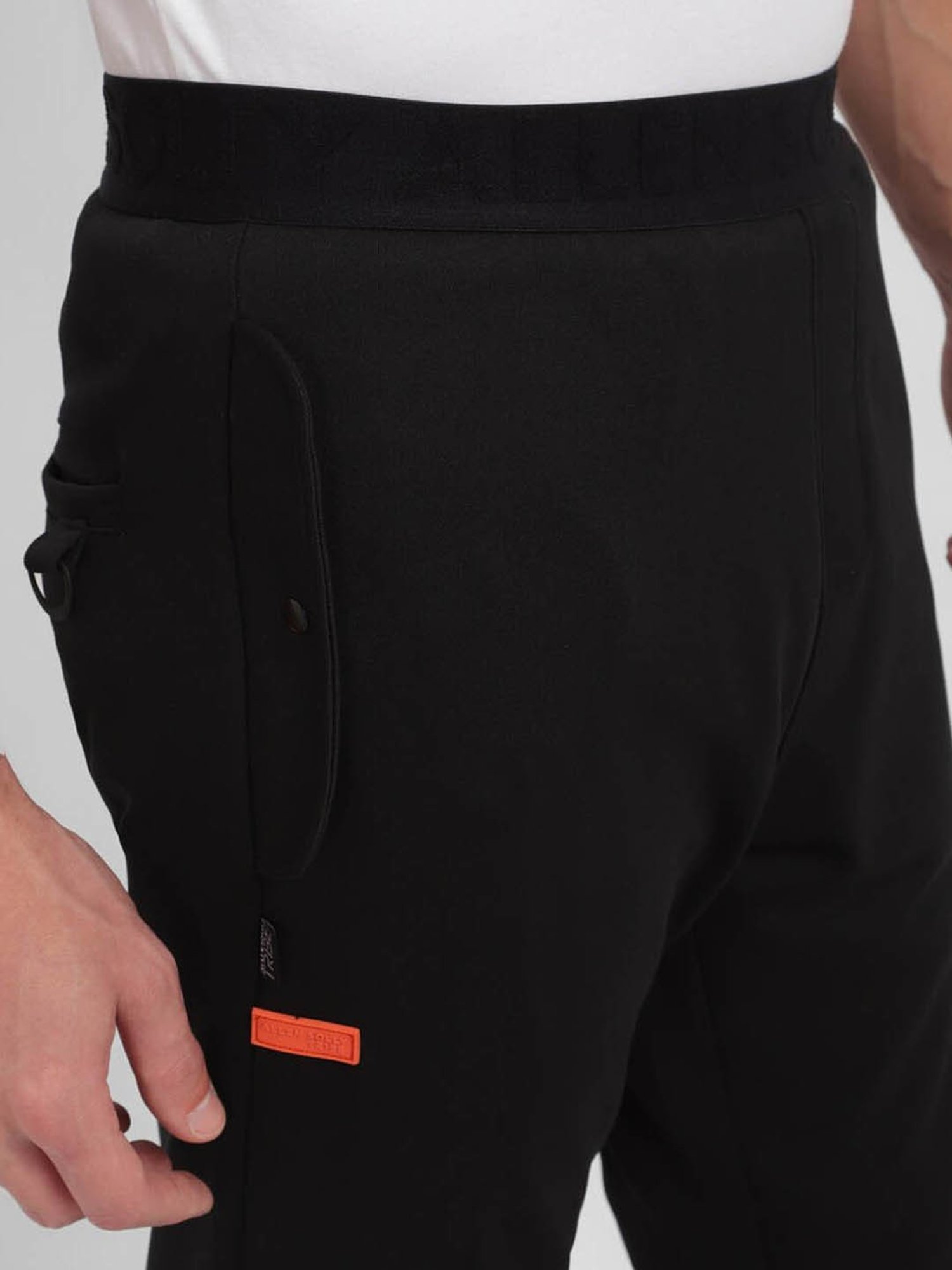 Tribe by Allen Solly Black Cotton Regular Fit Joggers