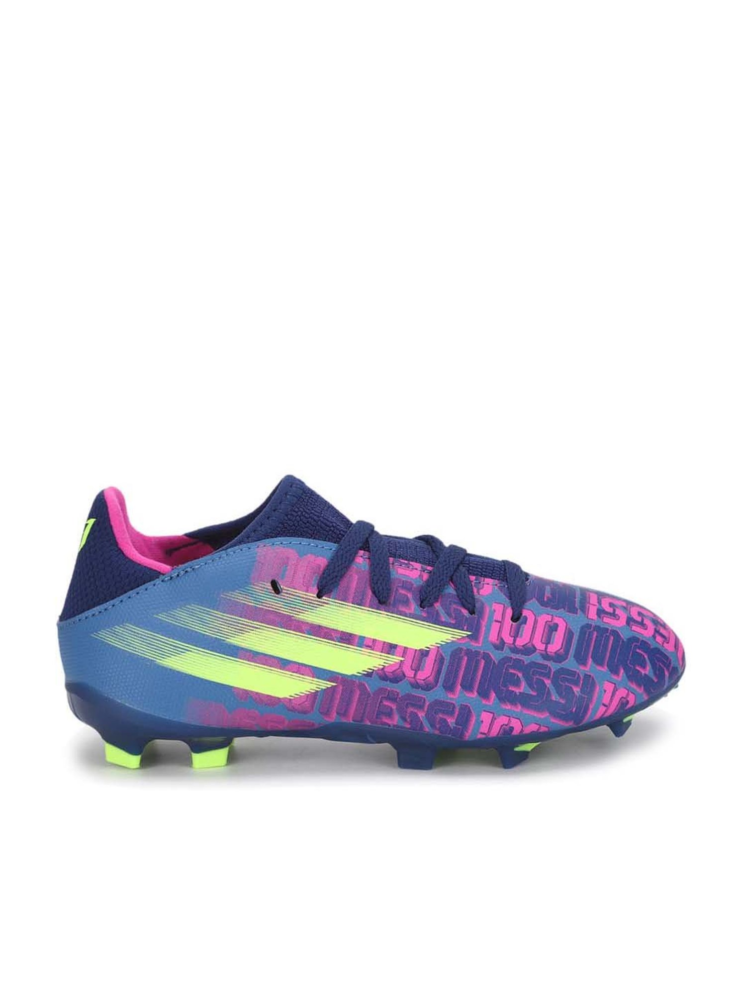 Adidas Kids X FLOW MESSI.3 FG J Blue & Pink Football Shoes