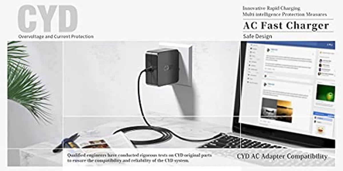 CYD 33W Laptop Charger Compatible for Asus Model Laptop Charger c300ma x200ca x200ma x200la x201e x202 x202e adp-33aw a exa1206uh exa1206eh flip q302l ad890526 ad890528 ad89032 e402ma t300l