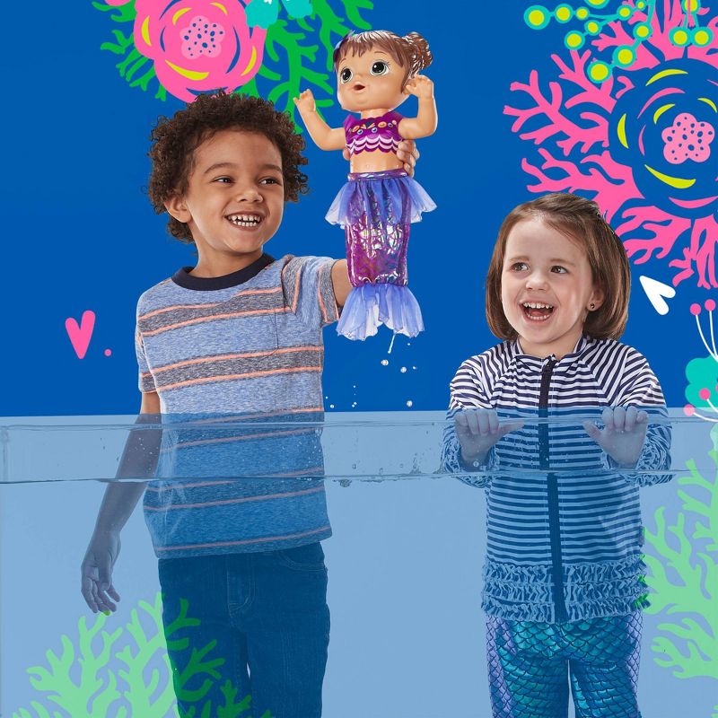 Baby Alive Shimmer 'n Splash Mermaid Baby Doll - Purple Fin