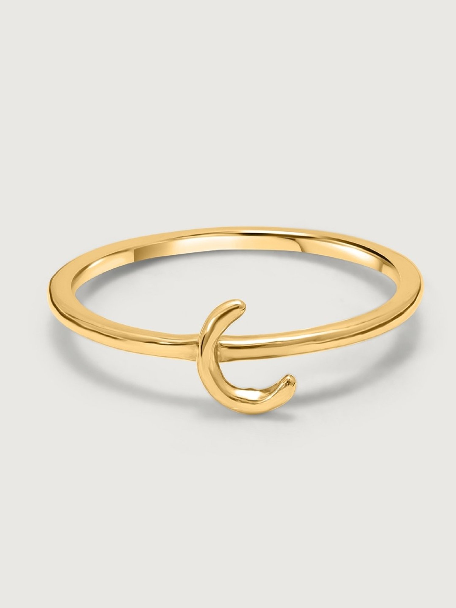 Mia by Tanishq Letter C 14k Yellow Gold Initial Ring