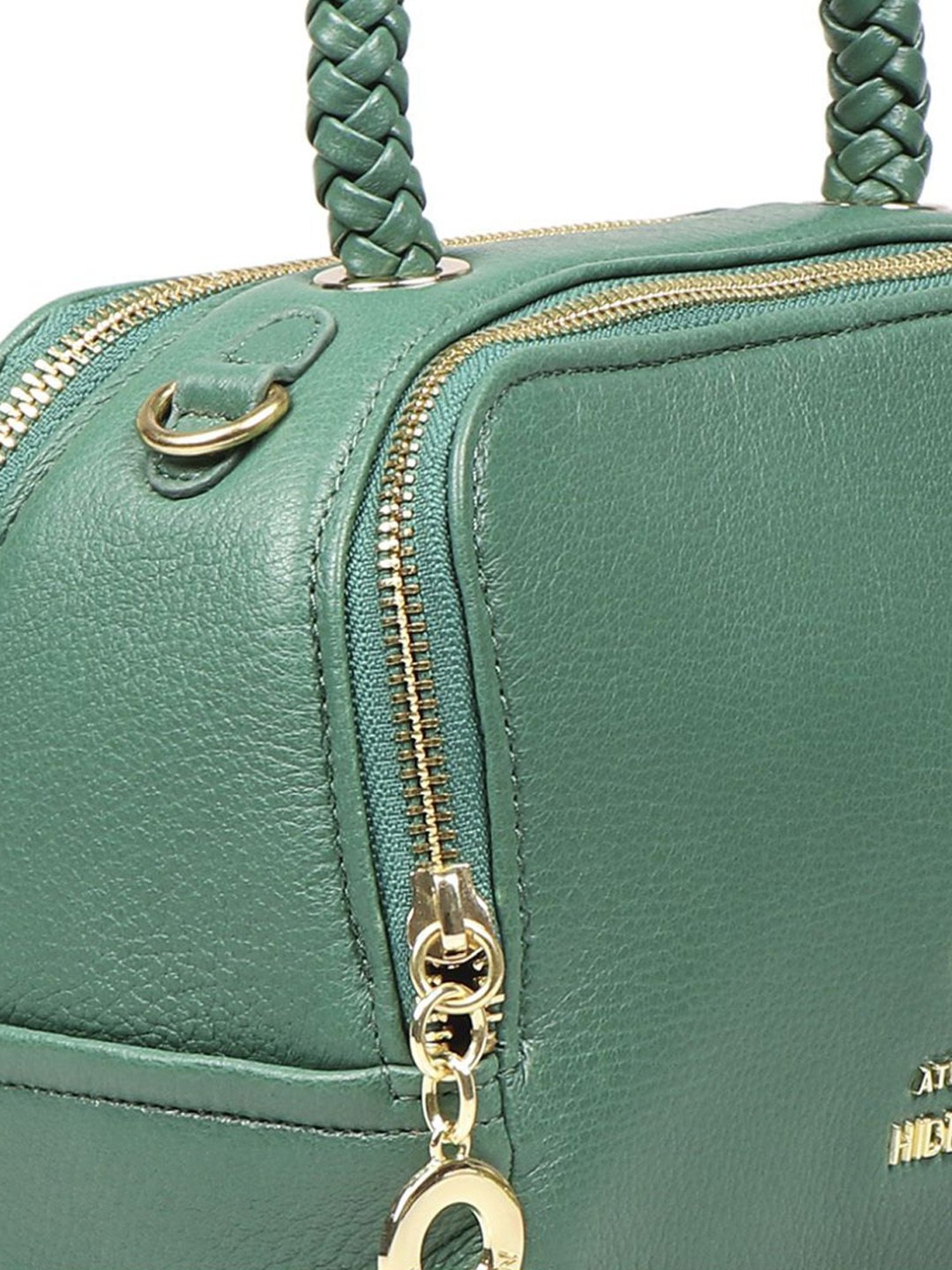Hidesign Atelier Callas 04 Green Leather Solid Bowler Handbags