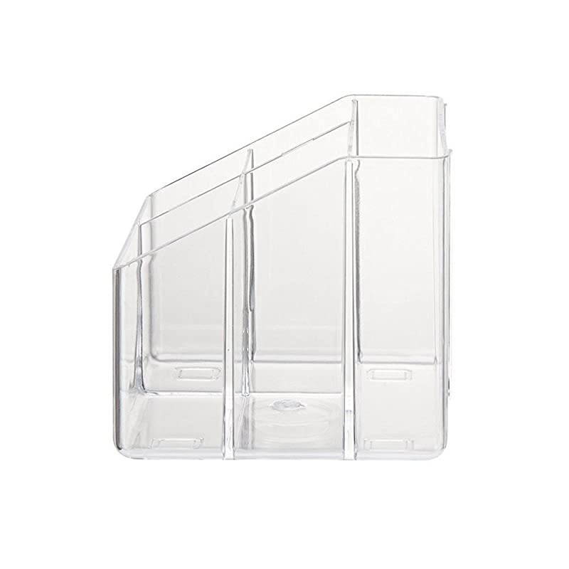 Clear Desktop Acrylic TV Remote Control Mobile Phone Storage Holder Organizer Caddy