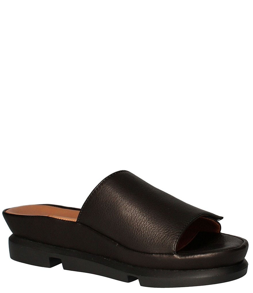 L'Amour Des Pieds Vester Leather Wedge Slides