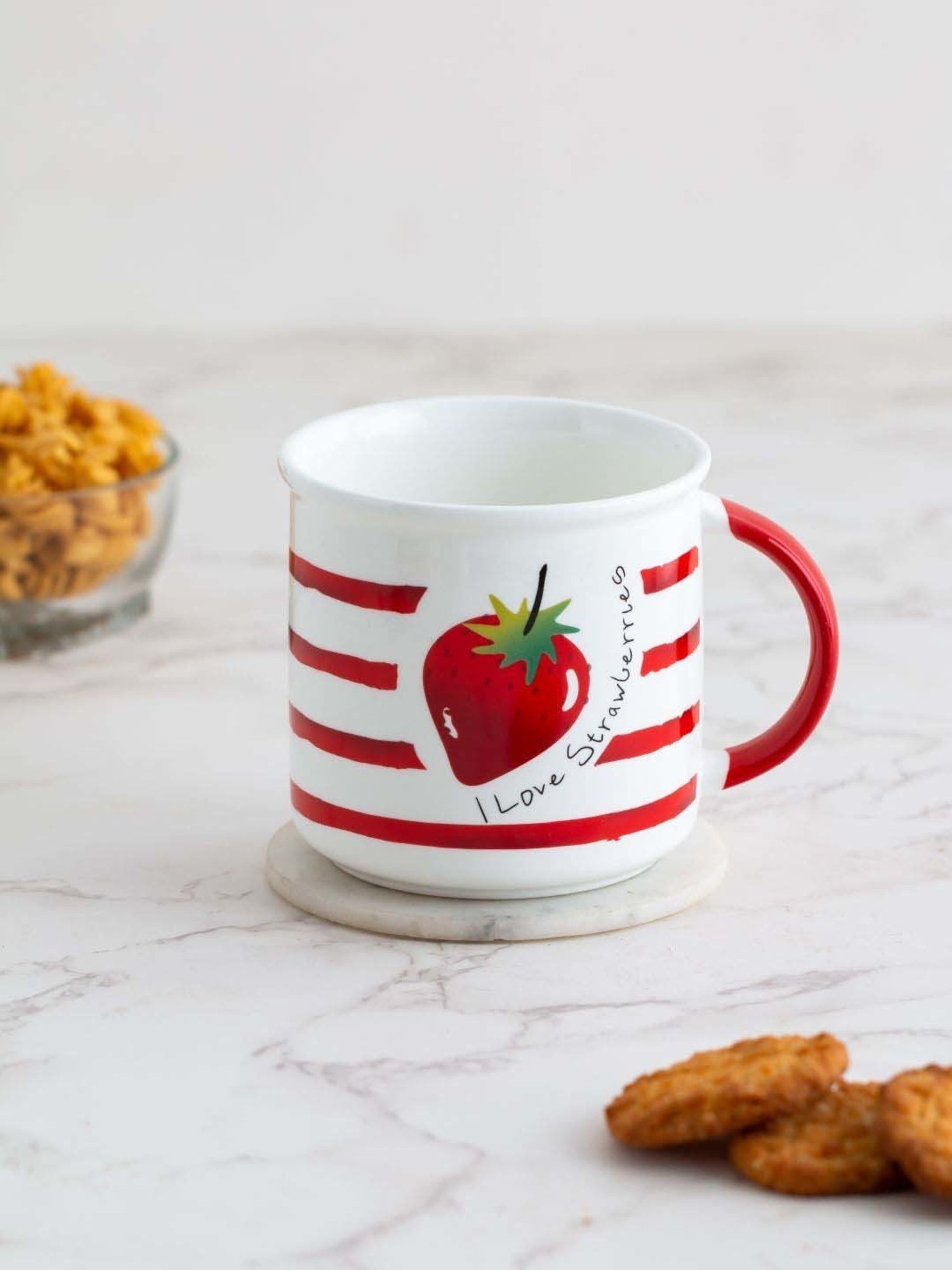 JCPL Marc White & Red Ceramic Mug (0.35 L)