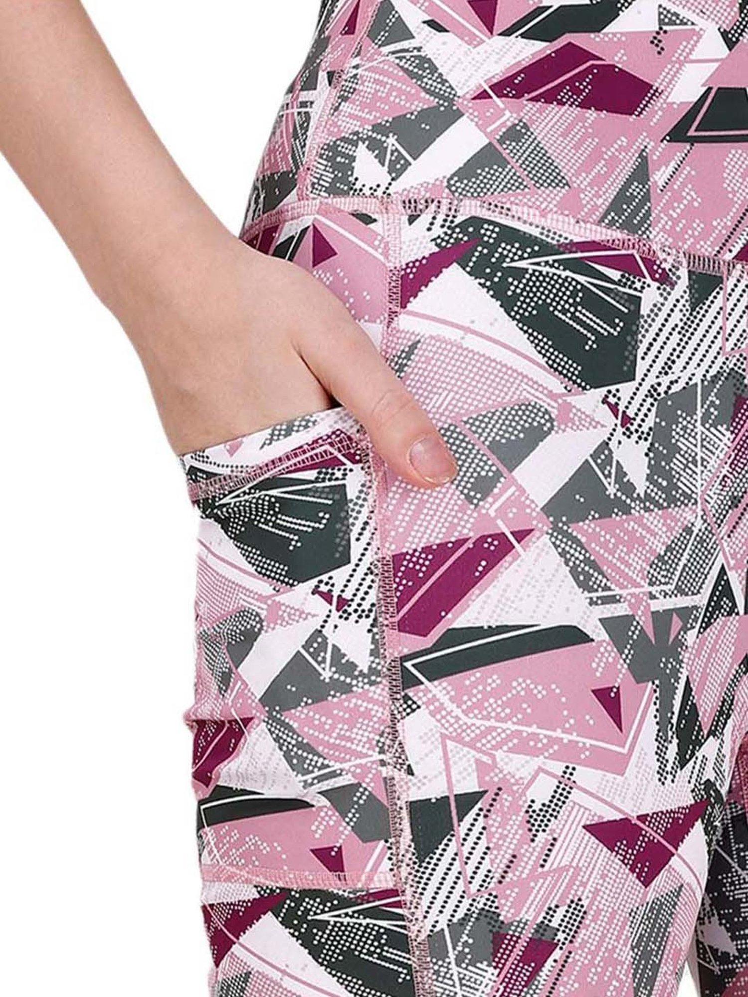 Soie Pink & Grey Printed Sports Bra Shorts Set