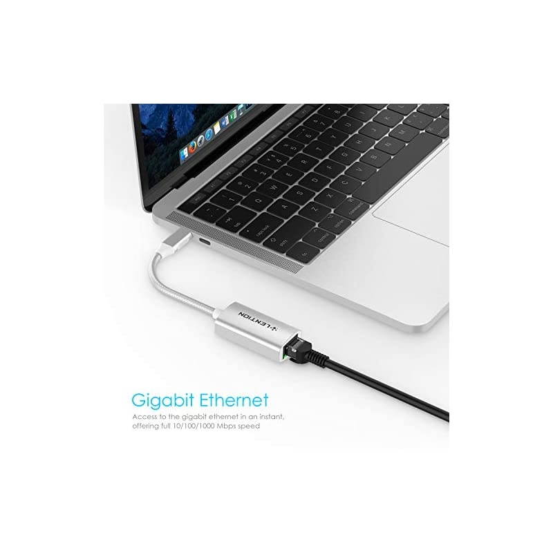 USB C to Gigabit Ethernet Adapter 1000M RJ45 Wired LAN Network Converter Compatible 20202016 MacBook Pro 131516 New iPad ProMac AirSurface Chromebook More CBCU604 Silver