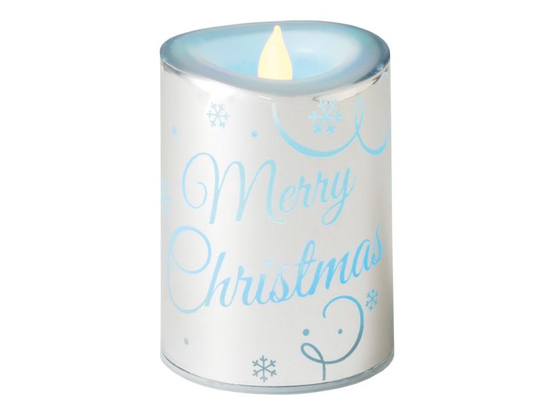 Diva At Home 4.5" LED Lighted "Merry Christmas" Flameless Color Changing Candle