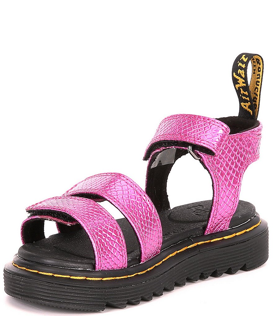 Dr. Martens Girls' Klaire Snake Print Sandals (Toddler)