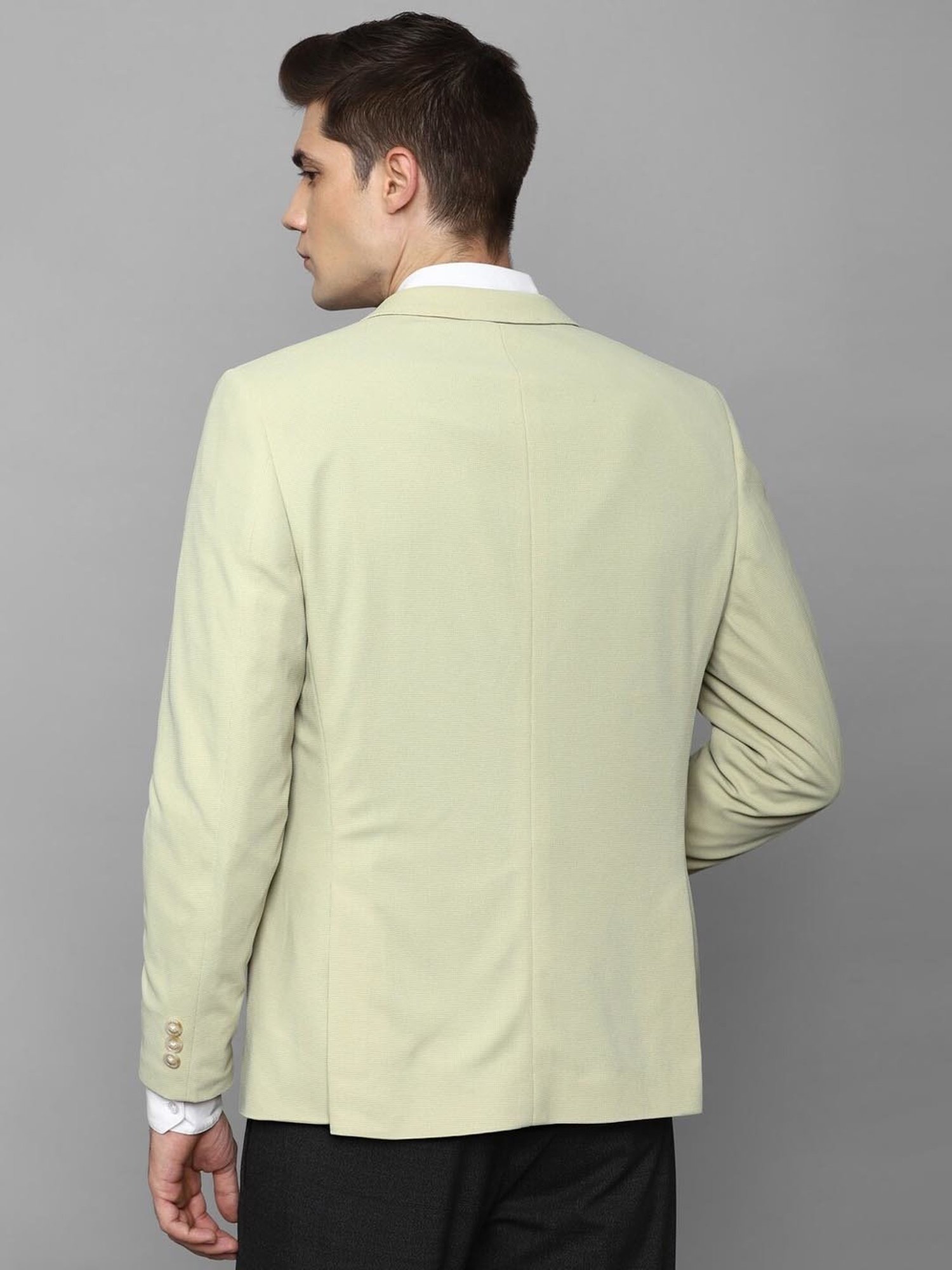 Allen Solly Cream Slim Fit Blazer
