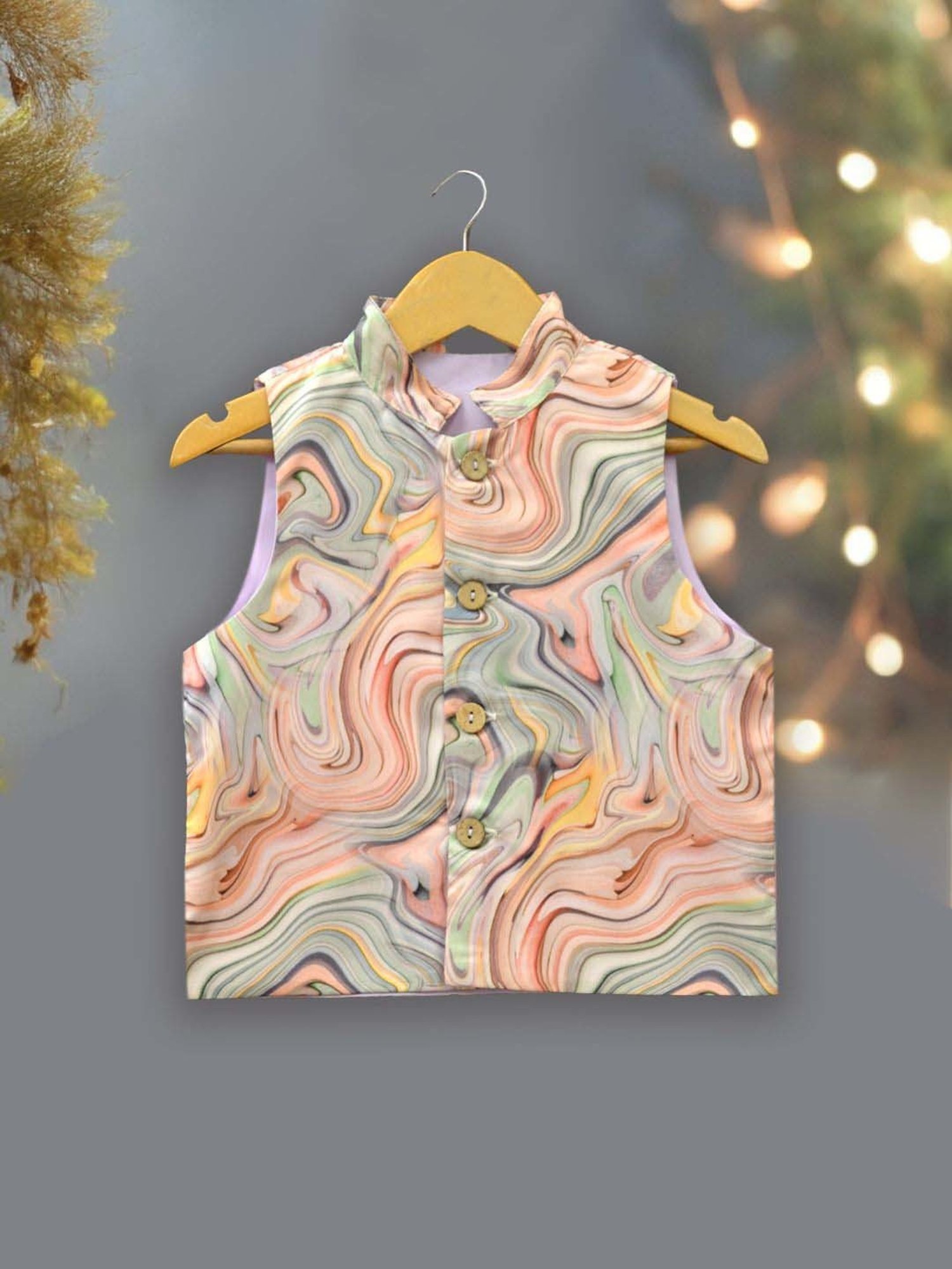 VASTRAMAY Boys Yellow & White Cotton Printed Full Sleeves Kurta Sets