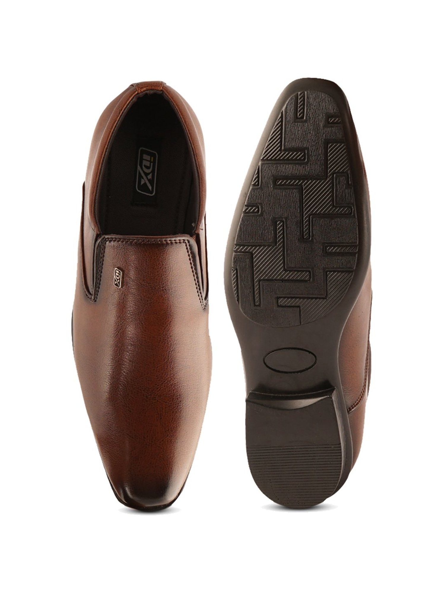 ID Men's Tan Formal Slip-Ons