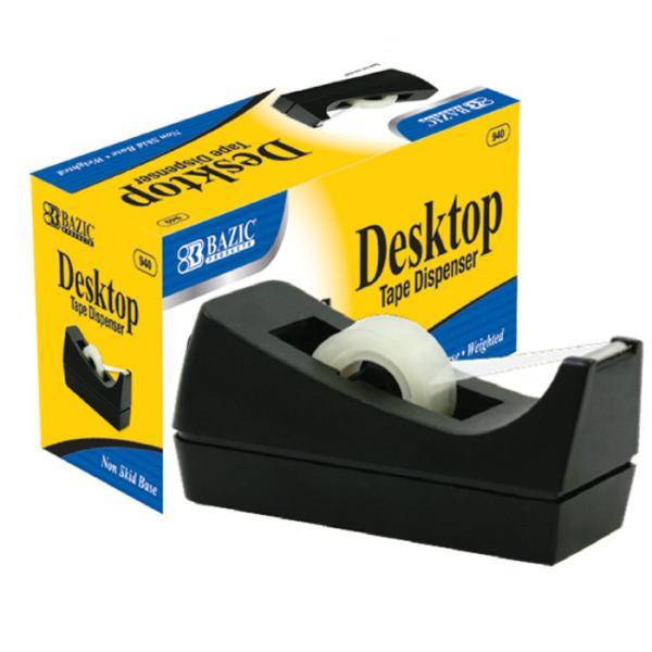 Bazic 1"" Core Desktop Tape Dispenser Case Pack 12