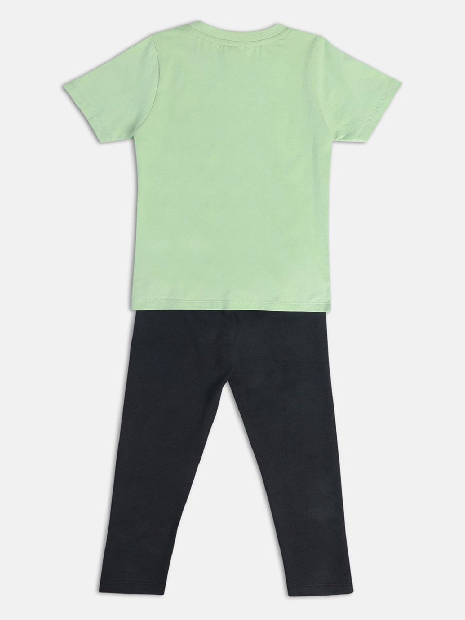 MINIKLUB Kids Green & Black Graphic Print T-Shirt with Pants