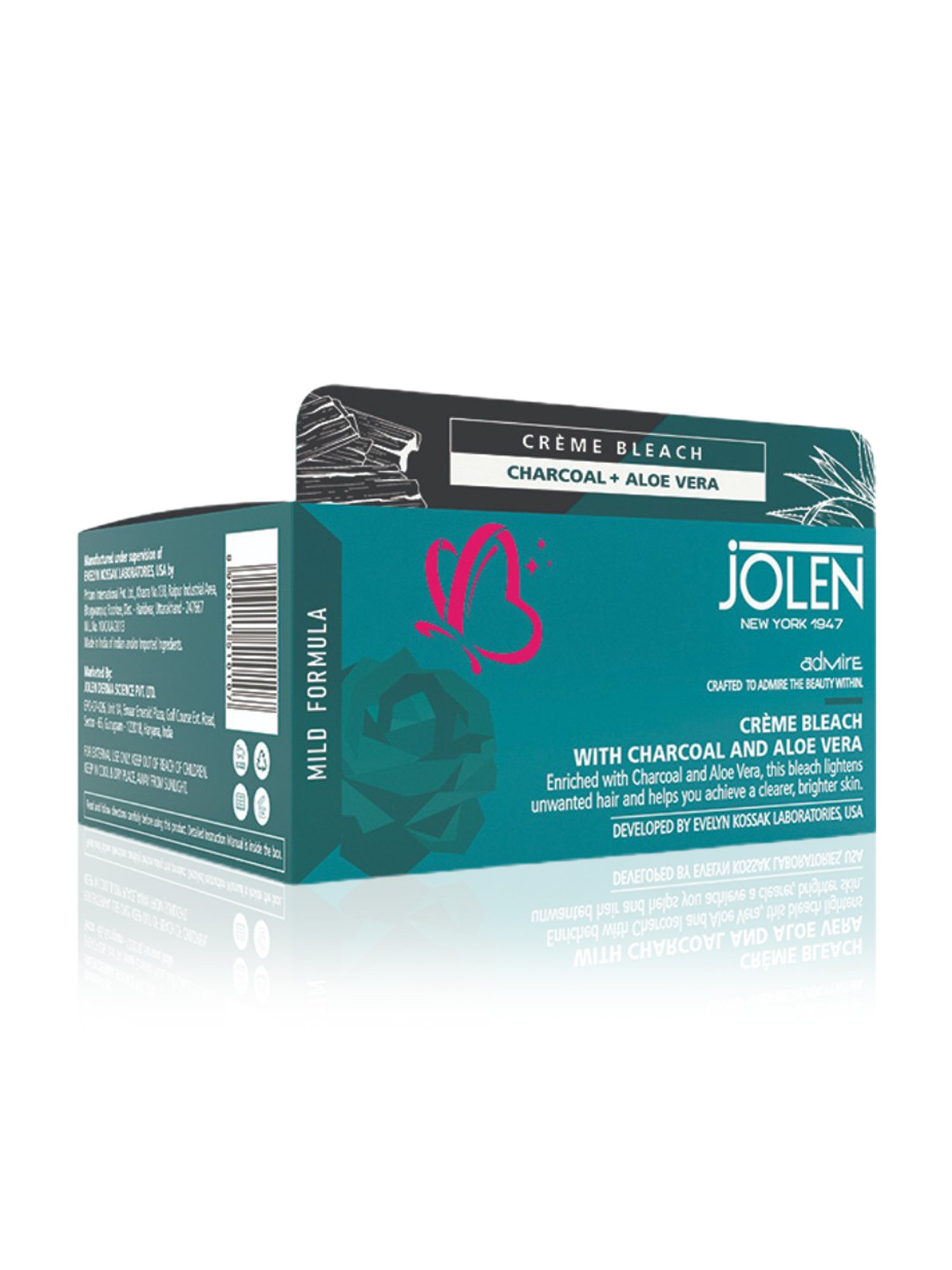 Jolen New York Creme Bleach with Charcoal and Aloe Vera - 40 gm