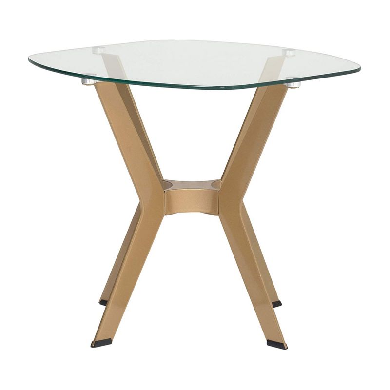 Studio Designs Archtech Round Modern Living Room Decor Furniture Accent End Side Table, Gold and Glass