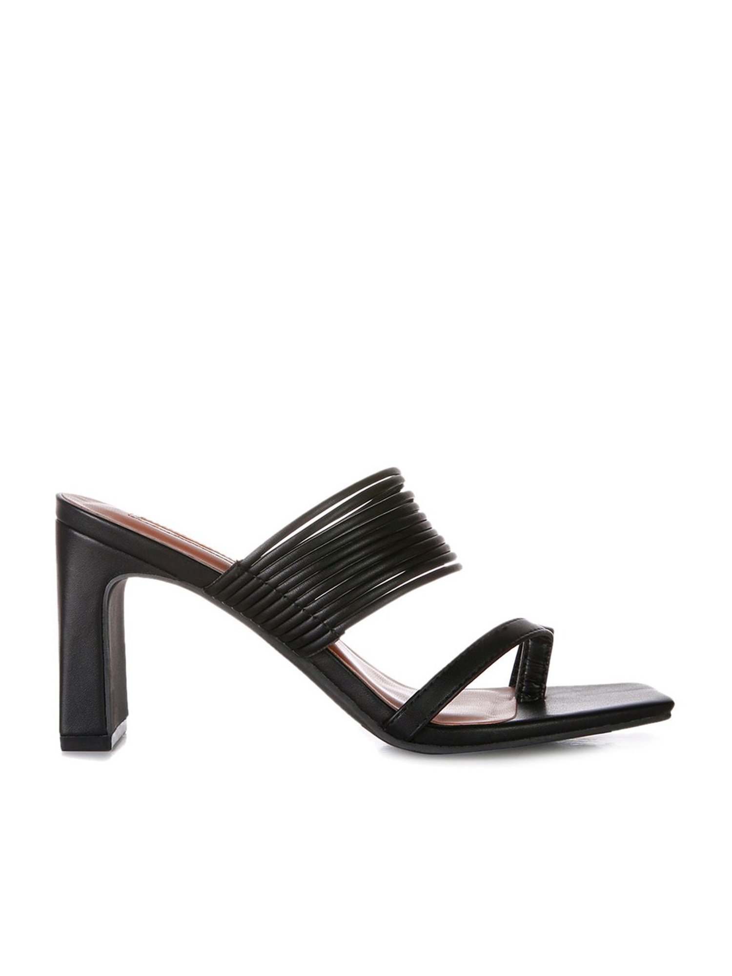 London Rag Women's Black Toe Ring Sandals