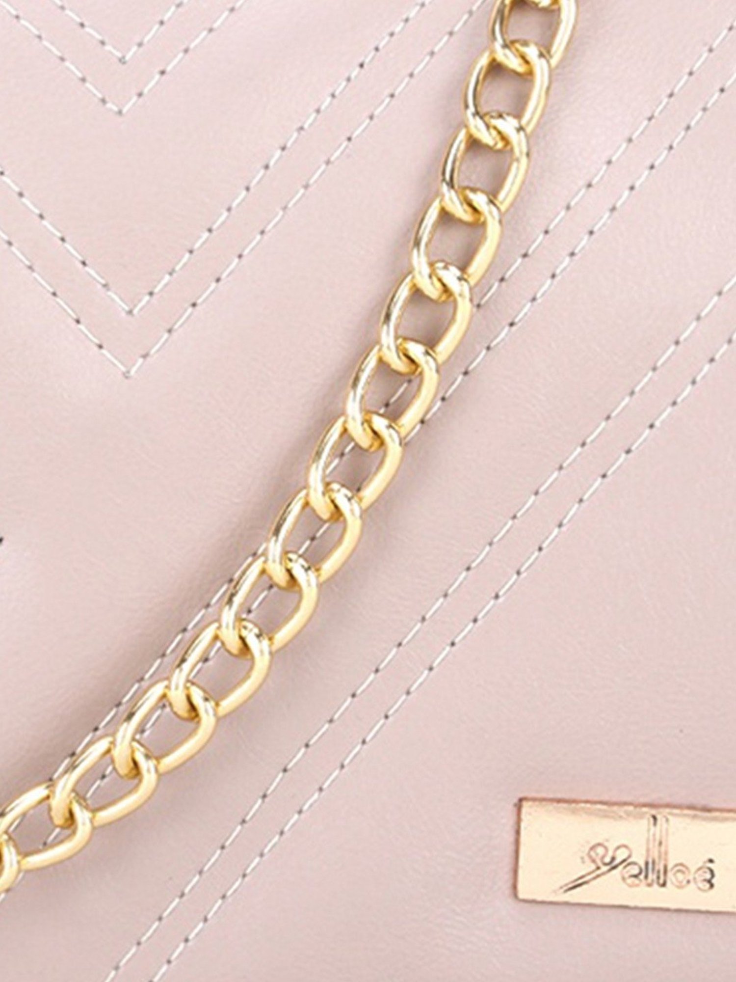 Yelloe Pink Quilted Medium Sling Handbag