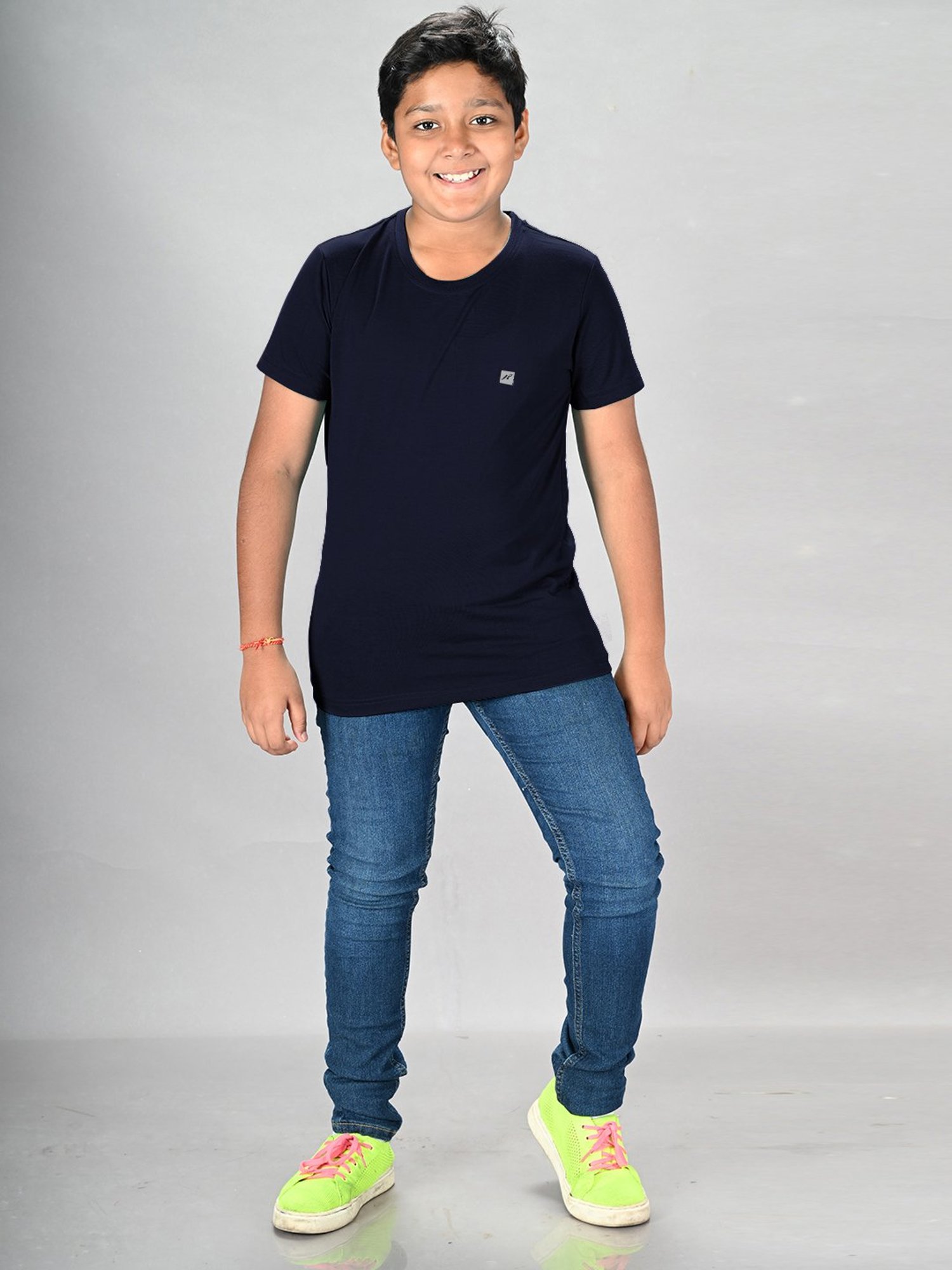 Lux Nitro Boys Blue & Green Solid T-Shirt (Pack Of 3)