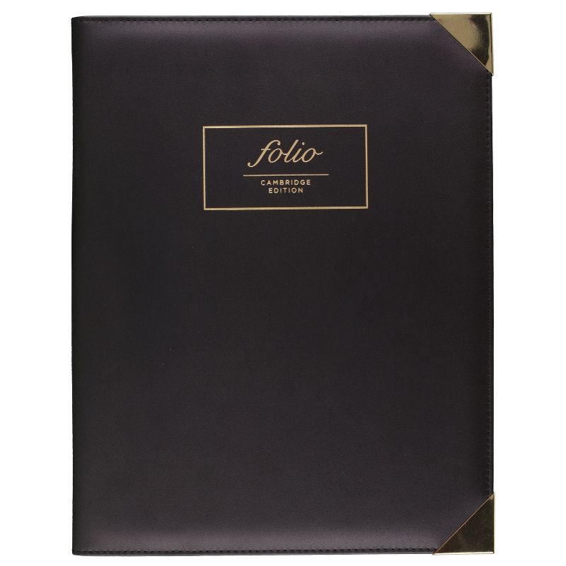 Cambridge 8.5" X 11" Refillable Padfolio 50 Sheet - Black/Gold