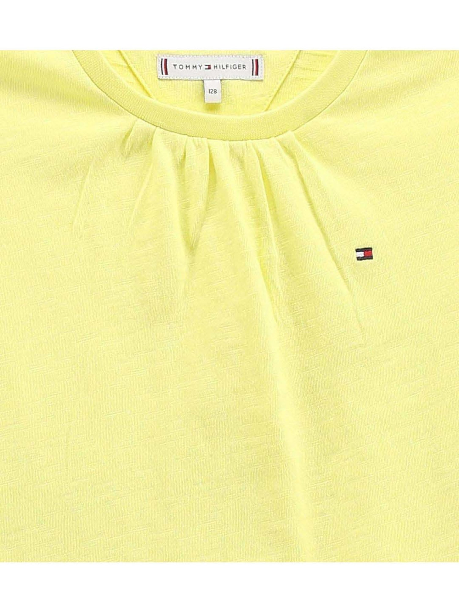 Tommy Hilfiger Girls Yellow Solid Regular Fit T-Shirt