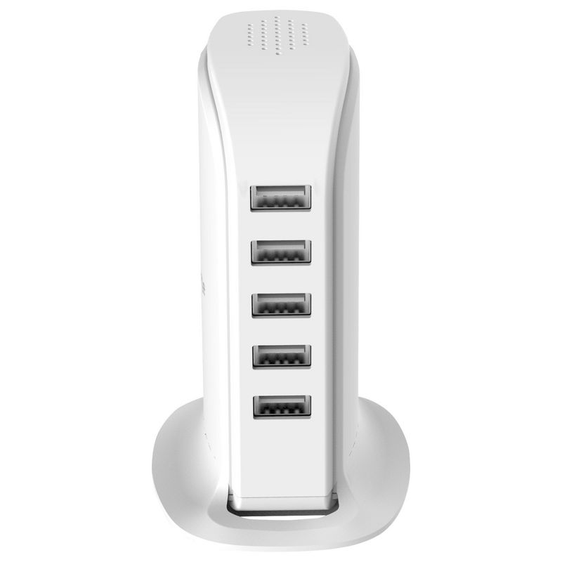 myCharge 25W 5-Port USB-A Power Hub Charging Station - White
