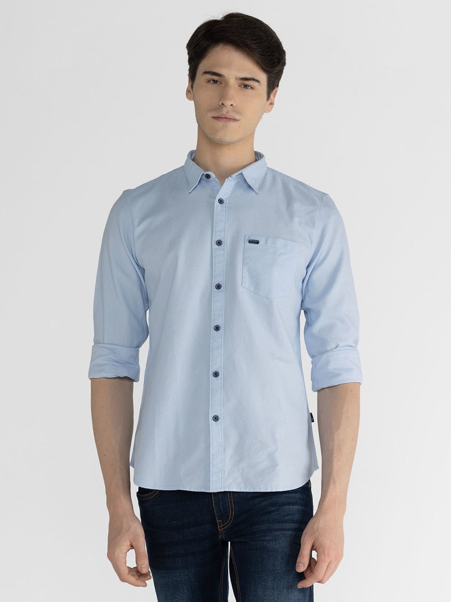 Identiti Blue Slim Fit Shirt
