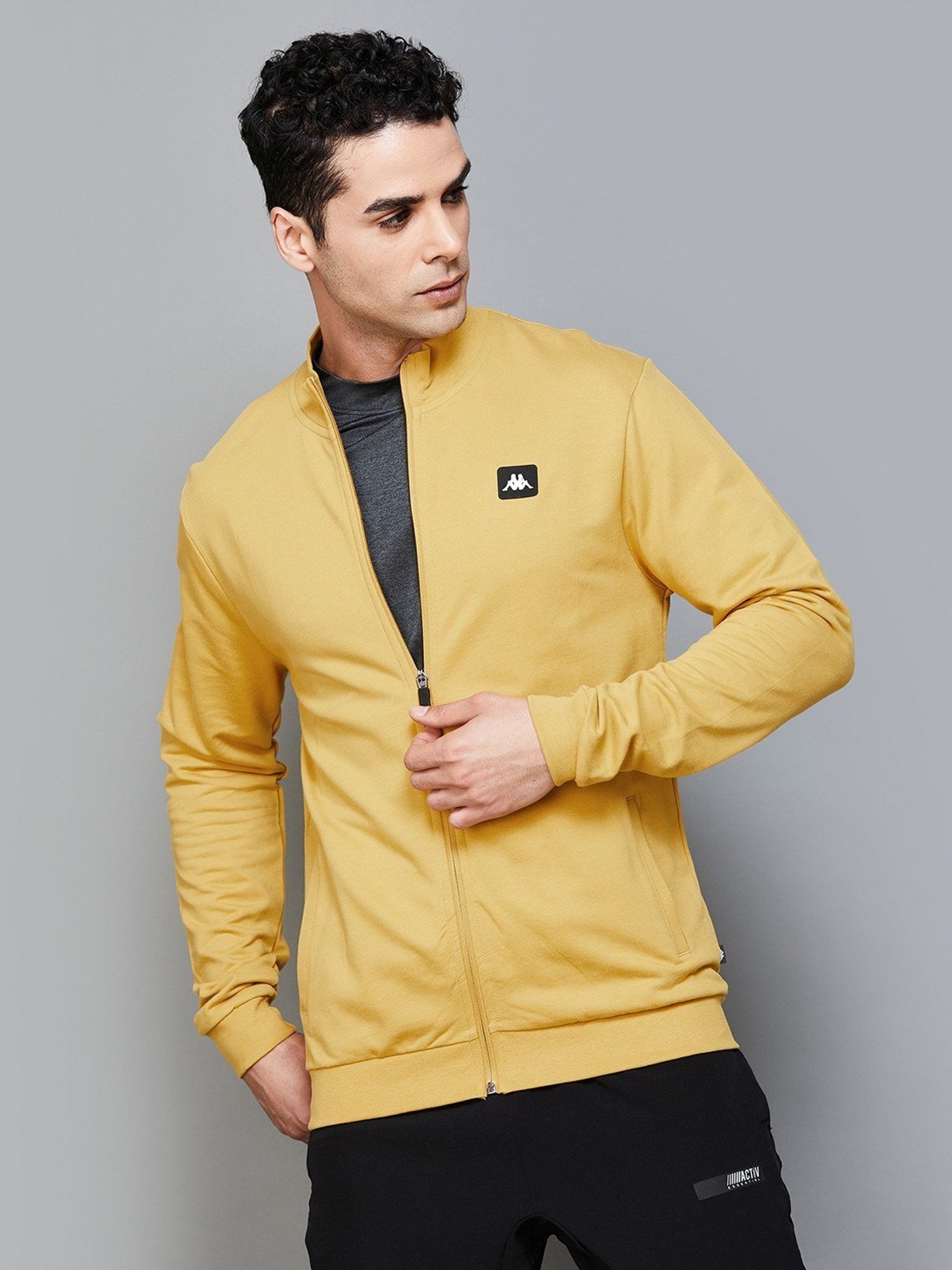 KAPPA Yellow Cotton Regular Fit Sweatshirt