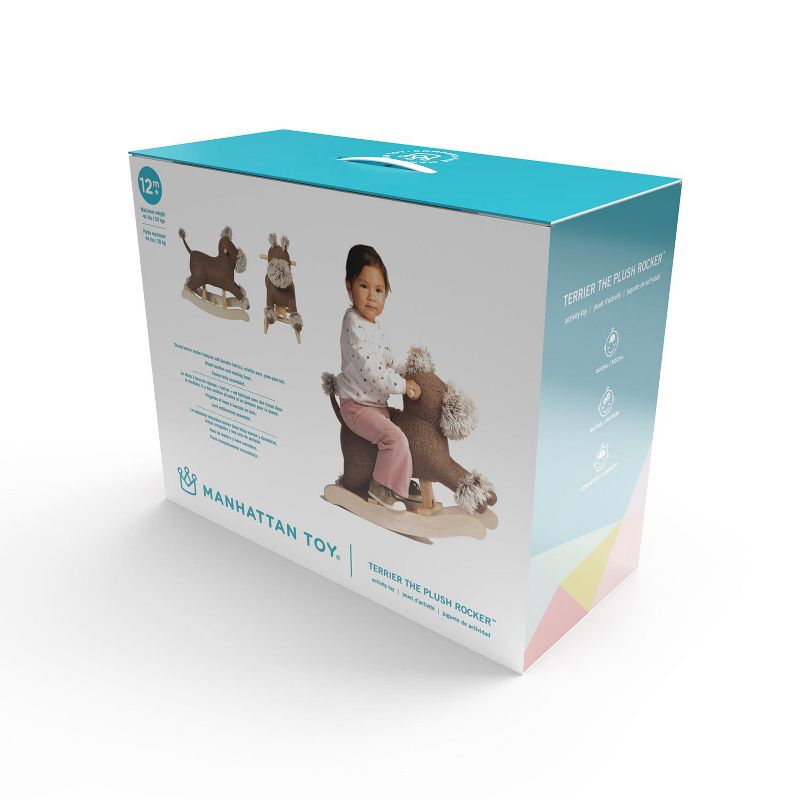 Manhattan Toy Terrier Plush Dog Wooden Rocking Toy